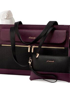 Laptop Bag for Women 15.6 Inch Tote Work Professional Leather Computer Briefcase